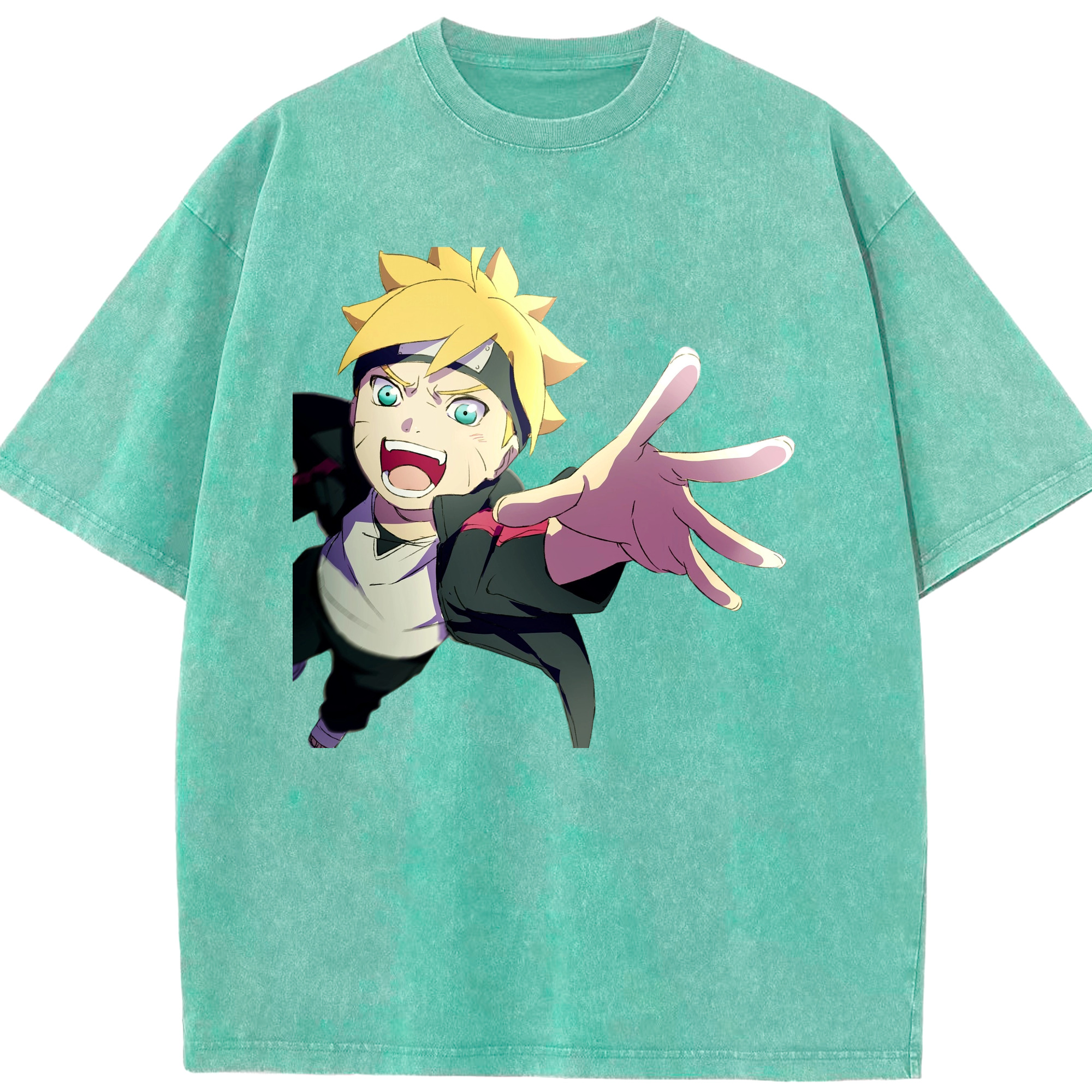 （画像用） NARUTO -ナルト- うずまき ボルト Uzumaki Boruto 綿100% ヴィンテージ風 半袖Tシャツ（フロントプリント）